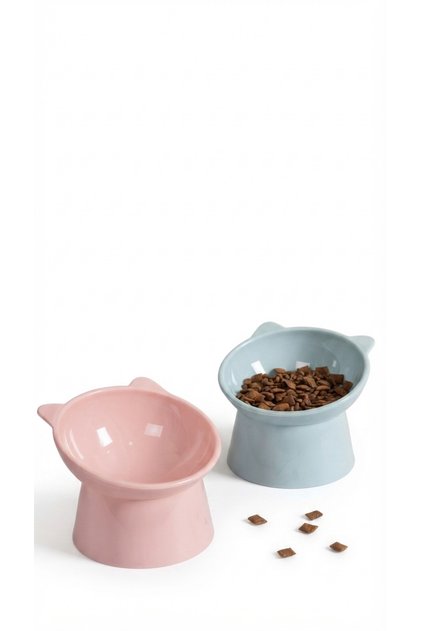 2'Li Set Yükseltilmiş Kedi & Köpek Mama Su Kabı – Ergonomik Eğik Tasarım, Kolay Temizlenir Evcil Dostlar İçin