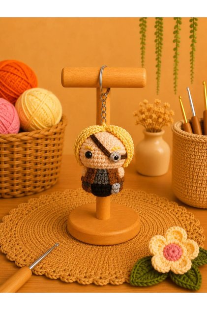 Amigurumi Knitted Keychain - Handmade Bag Accessory and Gift Figure Alastor