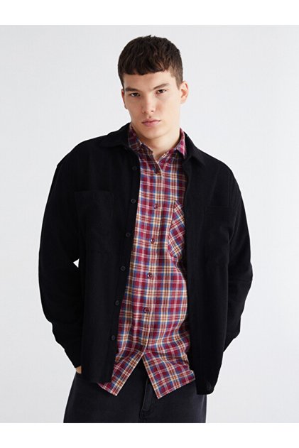 Standard Fit Long Sleeve Velvet Men's Shirt from Uzg Store for Style Enthusiasts