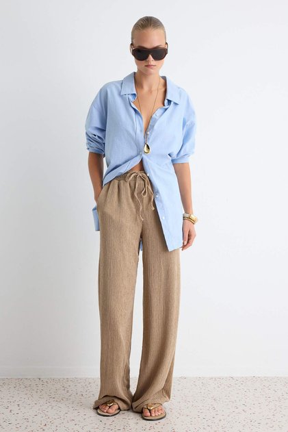 Vizon Wide Leg Esnek Örme Pantolon TWOSS24PL00054