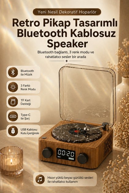 Retro Pikap Tasarımlı Bluetooth Kablosuz Speaker