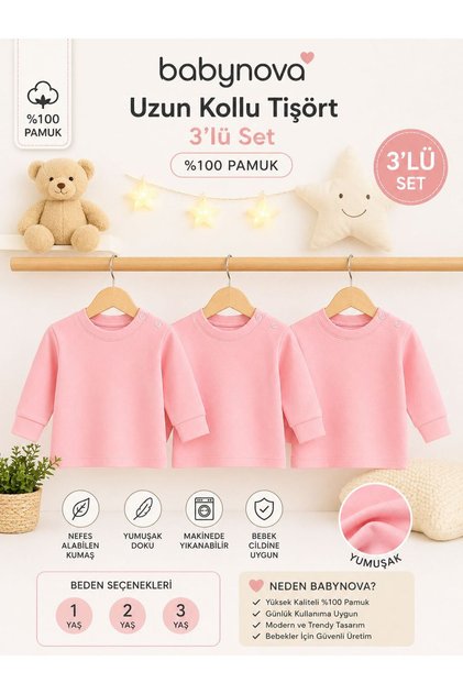 Babynova Solid Color 3-Piece Baby Badi