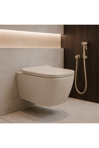 ルナ　0507 Turavit Luna Kanalsız Mat Cappucino Asma Klozet LN5610C, Luna Mat