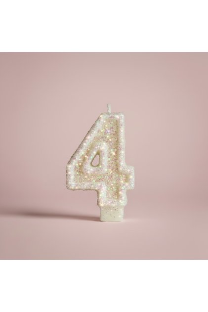 Pembe Simli Pasta Mumu Doğum günü mum 4 yaş