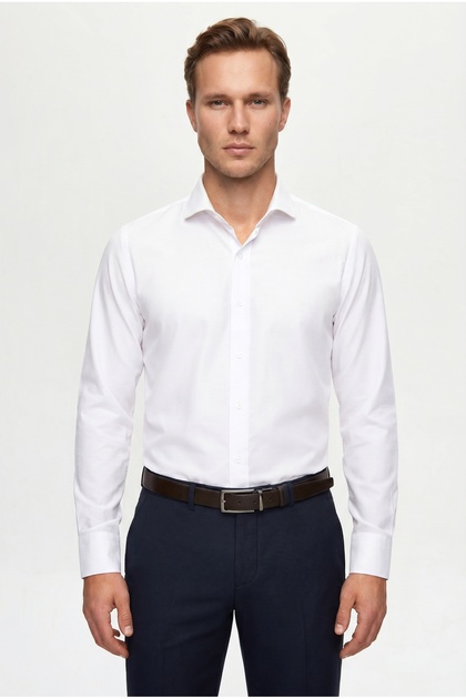 Ds Groom Slim Fit White Classic Tie Tie Long Sleeve Easy-Iron Shirt