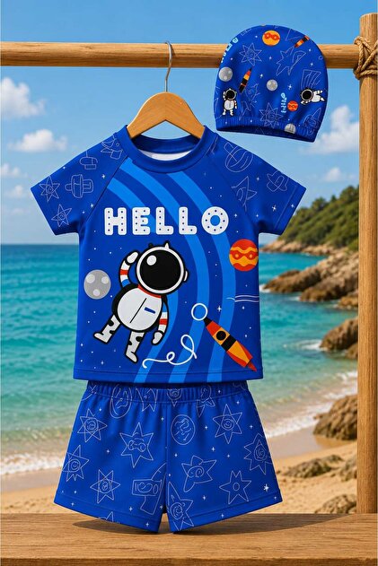 3kidsmamyonyon です！ My Kids Wear Erkek Çocuk Desenli 3'lü Mayo Takımı 2-12 Yaş 11991