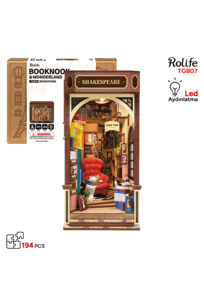 TGB07 Kitapçı (Bookstore) Kitap Köşesi Book Nook DIY Minyatür Maket Model Seti Mini Dollhouse