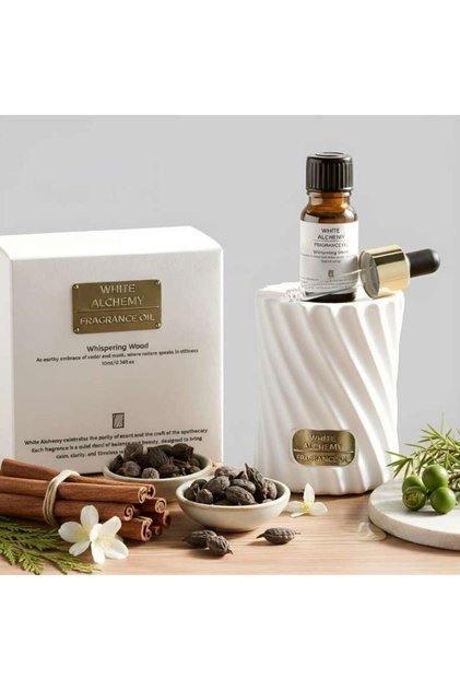 White Alchemy Whispering Wood Fragrance Oil Gift Set 10ml - White