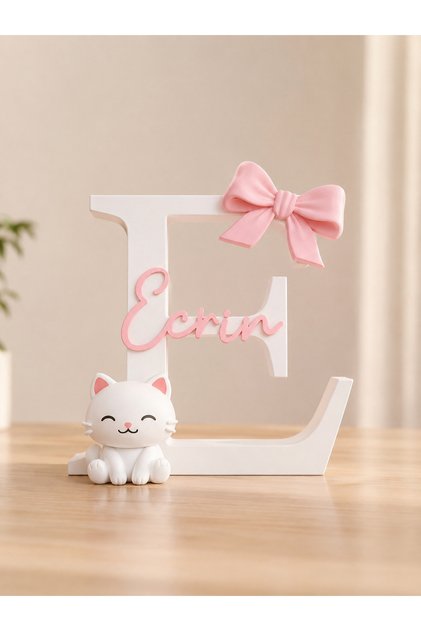 Bebek Hediyelik Kişiye Özel İsimli Harf Standı /Masa Standı / Kapı Süsü – Bebek Odası Dekoru 24 cm