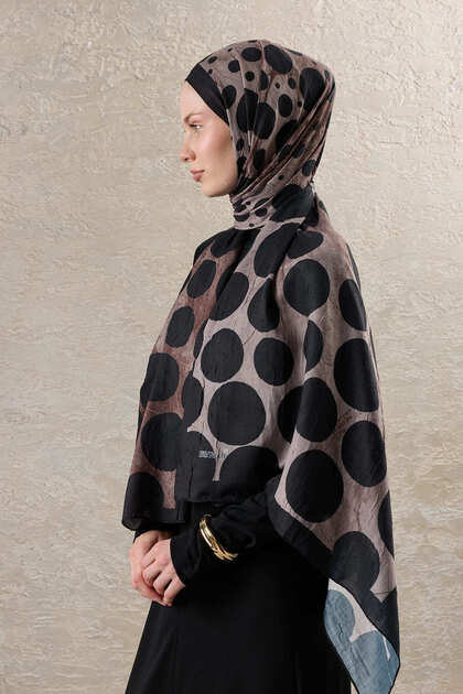 Vizon Polka Dot Geçişi Patterned Kraş Shawl