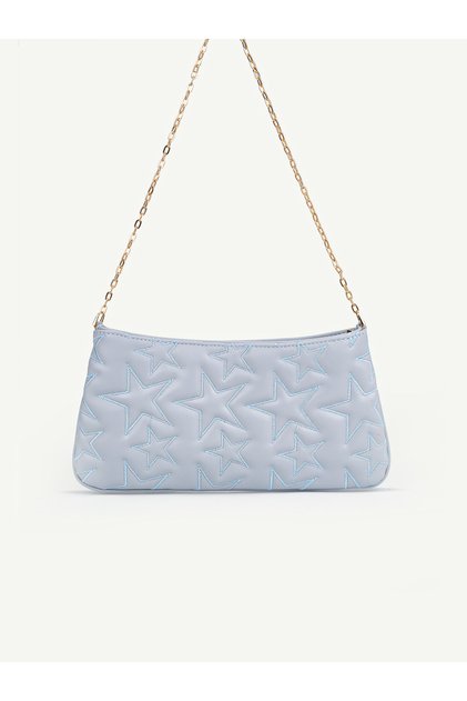 Women's Star Embroidered Chain Strap Shoulder Bag