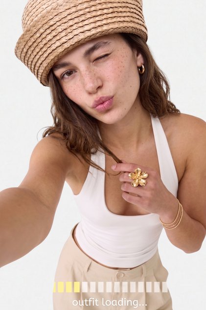 Kadın Halter Yaka Crop Top Body - Beyaz 3