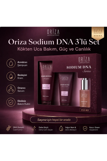 oriza Sodium DNA 3'lü Set | Şampuan, Krem ve Serum ile Güçlü Bakım