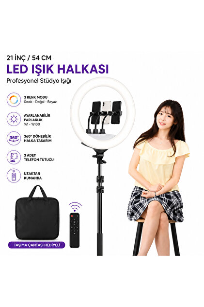 Moxti Profesyonel Stüdyo Işığı LED Işık Halkası 21 Inç 54 cm Ring