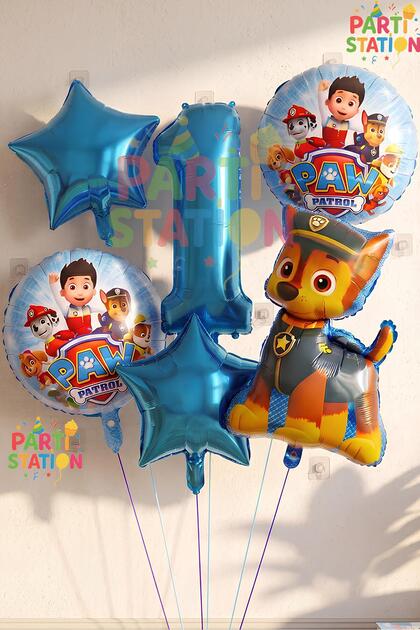 Paw Petrol Paw Patrol Police Dog Chase 1 Year Old Balloon Concept Birthday Set Age Balloon Set