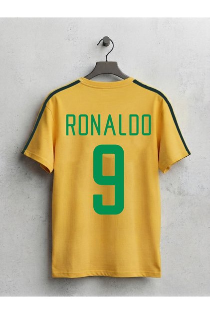 Μπλουζάκι Ronaldo Nazario Βραζιλίας με στάμπα Unisex Oversize Cut Crew Neck Brasil
