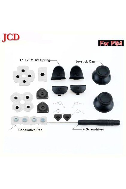 A For PS4 Controller Repair Set L1 R1 L2 R2 Trigger Buttons 3D Analog Joysticks Thumb Sticks Cap Con