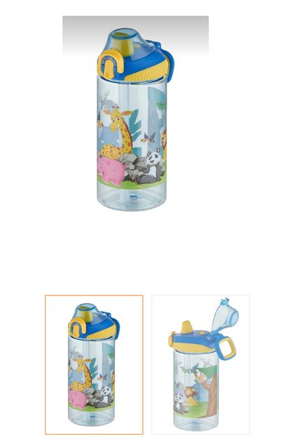 Vagolife,forever Friends Tritan Navy Blue-beige Children's Water Bottle with Straw (with movable handle) 500 Ml