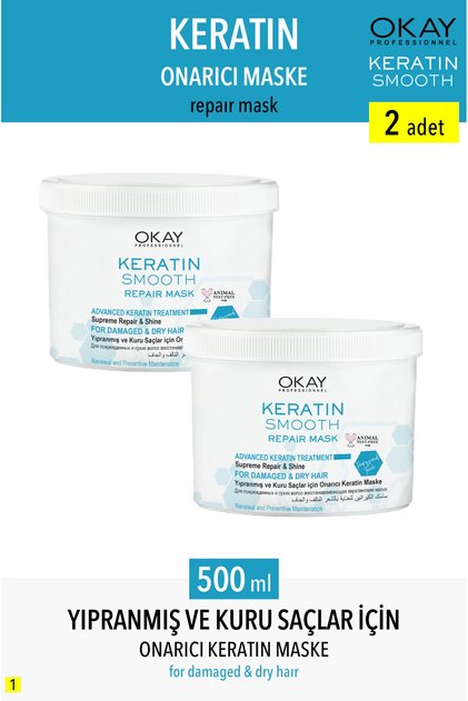 Saç Maskesi Keratin Smooth 500ml X 2 Adet