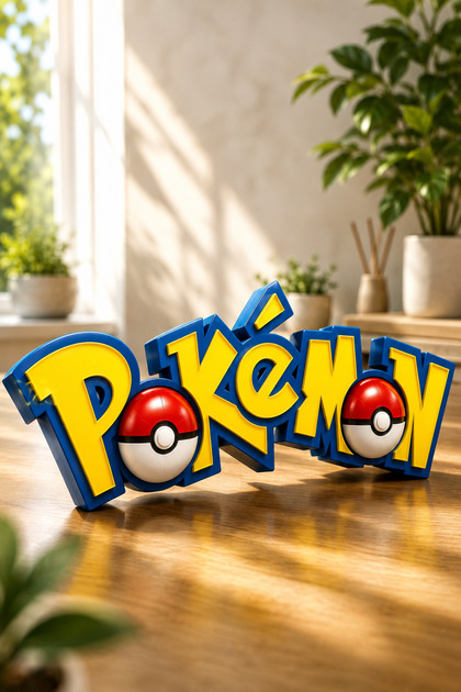 POKÉMON 3D DEKORATİF MASAÜSTÜ YAZISI – KOLEKSİYONLUK ÖZEL TASARIM 31X10 CM