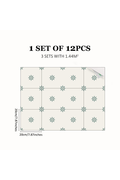 DB-4T12P20-546-XM 12PCS Scandinavian Minimalist Style Floor Stickers Waterproof Wear-Resistant Home