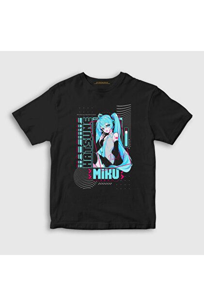 Defacto Hatsune Miku Oversize Geniş Kalıp Bisiklet Yaka Kısa Kollu
