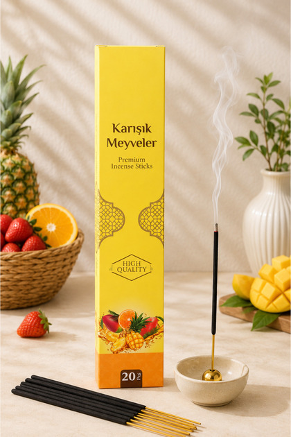 Meyve Bahçesi Kokulu Çubuk Tütsü | Kalıcı Oda Kokusu | Premium Aromatik Tütsü | Ev, Ofis, Yoga ve Meditasyon İçin