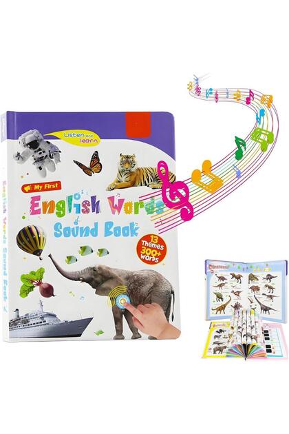 3-9Y First English Words Sound Book for Babies & Toddlers, My First English Sound Toy Early Learning