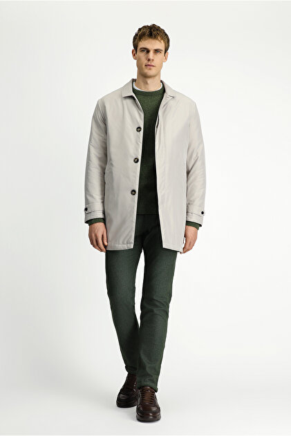 Buttoned Quilted Top Coat & Trench Coat