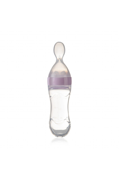 Lingurita cu rezervor pentru bebelusi, BabyJem, cu capac protectie, 90 ml (Culoare: Roz)