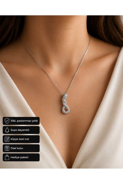 Snake Figured Women's Necklace 316L Stainless Steel Stone Gift Necklace
