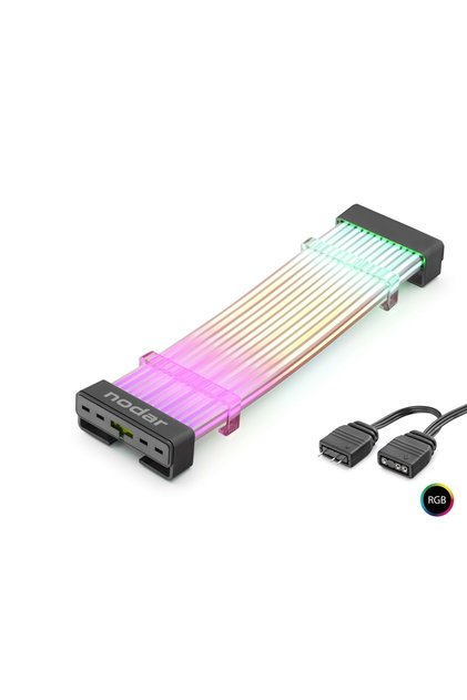 ND2812B 24 Pin ARGB Anakart Güç Uzatma Kablosu Bükülebilir 2 mm 108 LED Siyah