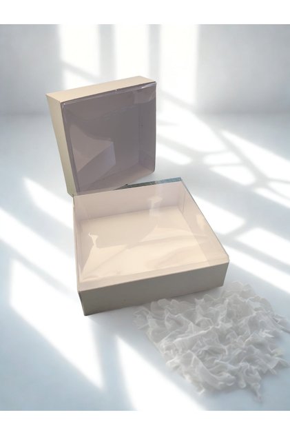 Cutii cadou handmade 9x9x3 cm – elegante, cu capac fereastră,50buc