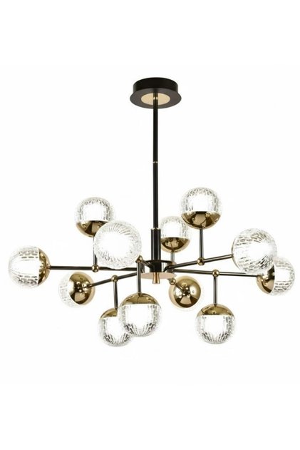 Modern Lighting, Chandelier, Light, Modern chandelier, D:80,H:80 cm, Suitable for Living room, bed room, kitchen, Fixed height, Black + Gold Color