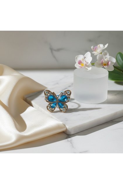 Dreamer Butterfly Elegance: Stylish Ponytail Hair Tie with Shiny Stone Detail