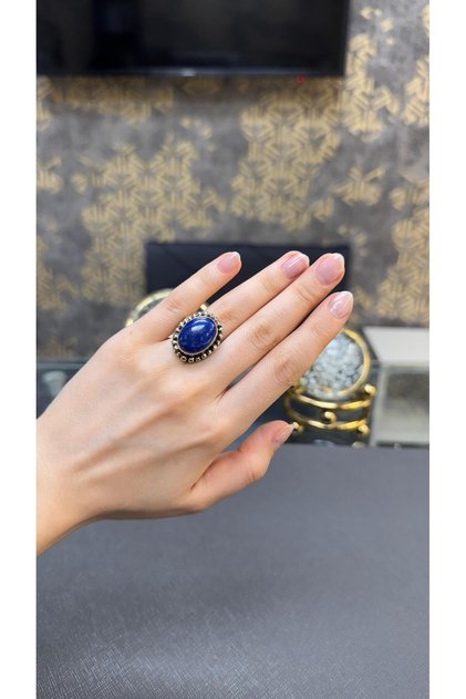 Lapis taşlı otantik gümüş yüzük