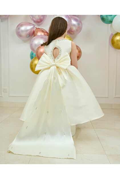 LiliKids Pearl Eid Dress Beige Luxurious- Trendyol