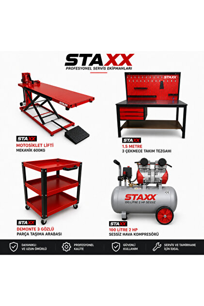 STAXX POWER Motorsiklet Tamirhane Servis Kurulum Paketi 33 Çeşit