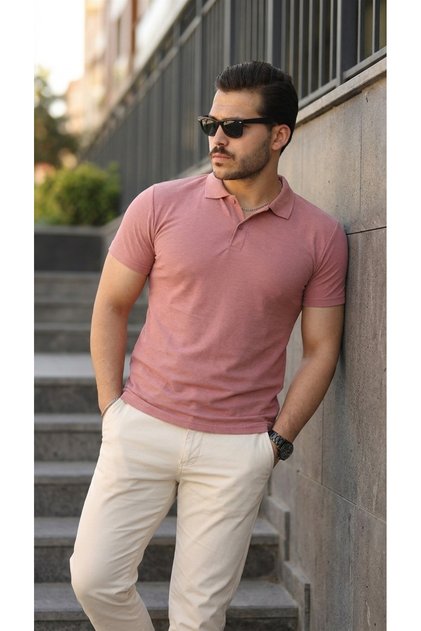 Men's Modern Cut Basic Polo Neck T-Shirt