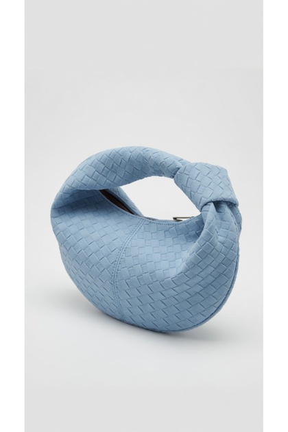 The Moi̇ss Knot Detail Bebe Blue Hand and Shoulder Bag
