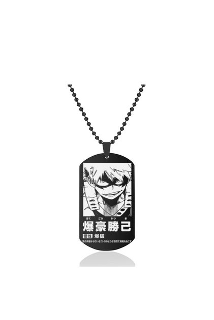 N-WD2-black-2 Anime My Hero Academia Necklaces Midoriya Izuku Bakugou Katsuki Rectangle Dog Tags ID