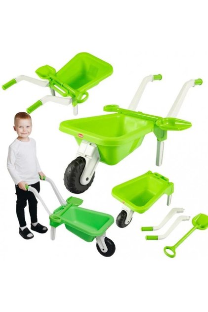 Roaba de jucarie pentru copii Green, cu manere ergonomice si lopata de lucru inclusa, dimensi