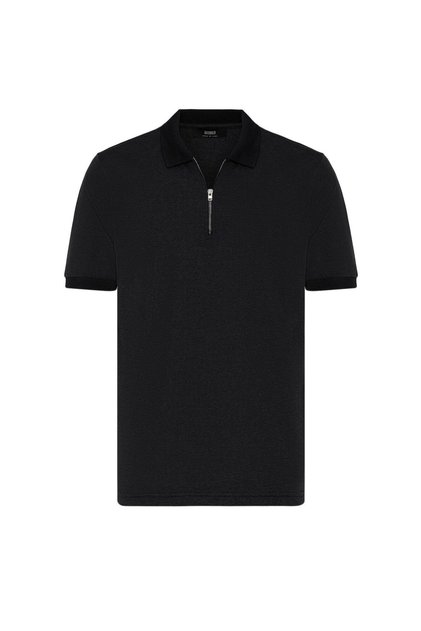 Zippered regular fit men's t-shirt