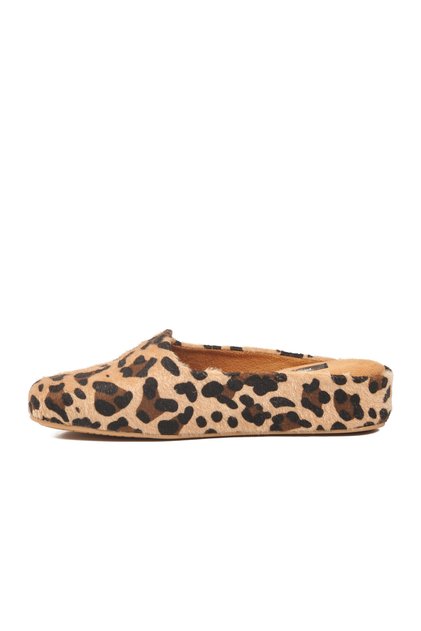 Bej Leopar Süet Kadın Ev Terliği PC-55371 Z
