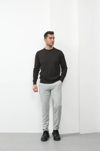 Wick Patterned Crew Neck Sweater