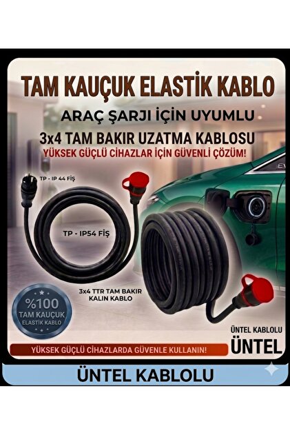 DC-ELEKTRO ÖZNUR Evden Araç Şarjı Uyumlu 40 Metre (3x4 mm Ttr Tam