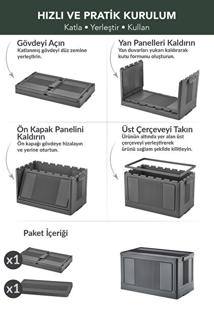 obido Lavine (LARGE) Katlanır Kamp Depolama Sandığı L Size 55lt