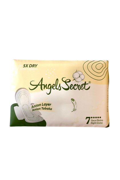 Nighttime Extra Pad with Active Oxygen and Negative Ions, Hygienic Women's Pad, Gimdes Certified, 100% Cotton Surface