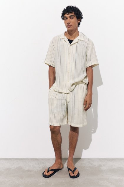 Çizgili jogger bermuda