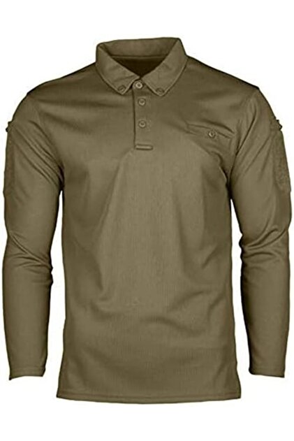 QUİCK DRİVE POLO YAKA UZUN KOL ERKREK TSHİRT -HAKİ